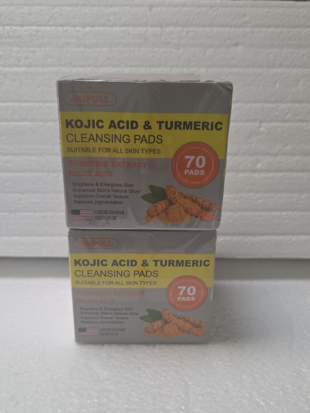 Kojic Acid & Turmeric Cleansing Pads -70 Pcs Each Bundle Of 2